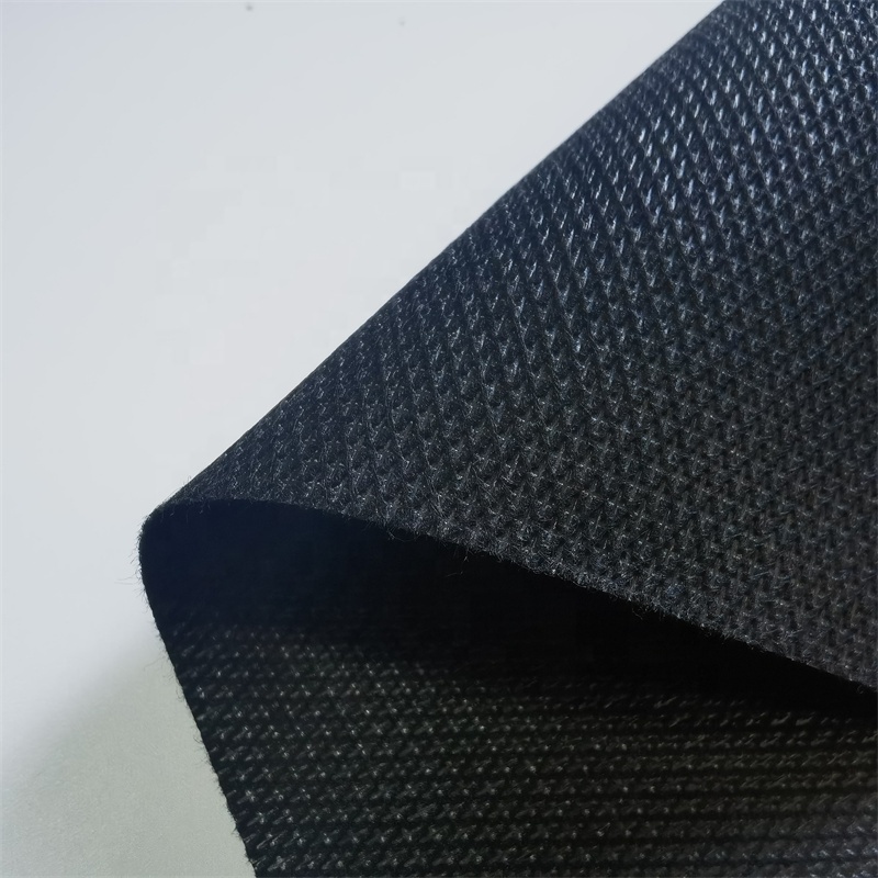 Fourniture de tissu non-tissé spunbond PP design croisé noir 80GSM